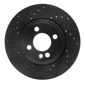 Mini Cooper Clubman Brake Rotor (1) - Front Left - R1 Concepts - Drilled & Slotted - Black - `07-`15 Mini Cooper Clubman Brake Rotor (1) - Front Left - R1 Concepts - Drilled & Slotted - Black - `07-`15
